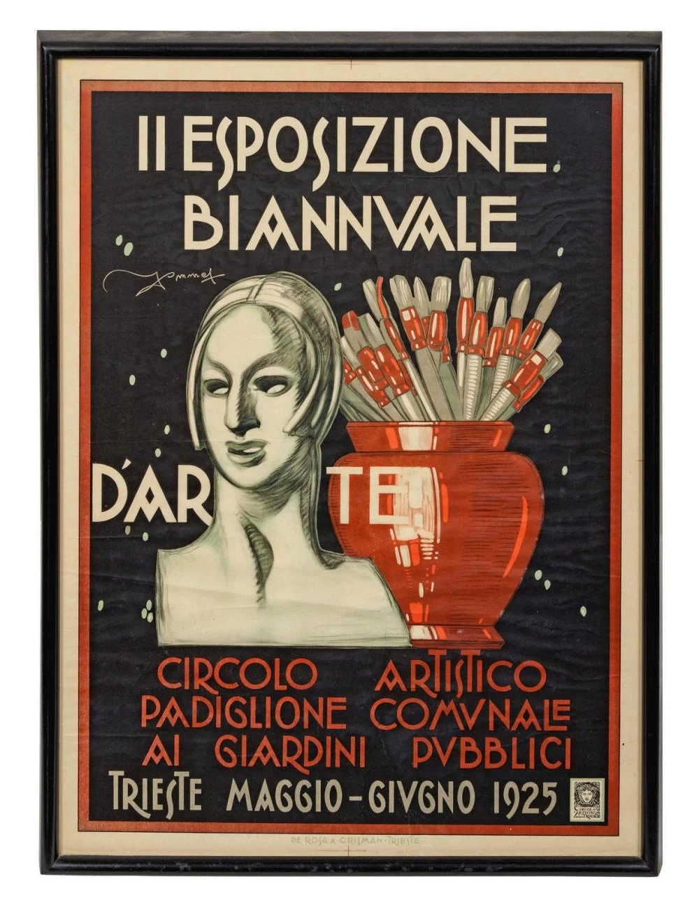 Biannuale d'Arte - Circolo artistico Padiglione comunale ai giardinipubblici, Trieste, Maggio, Giungo, 1925